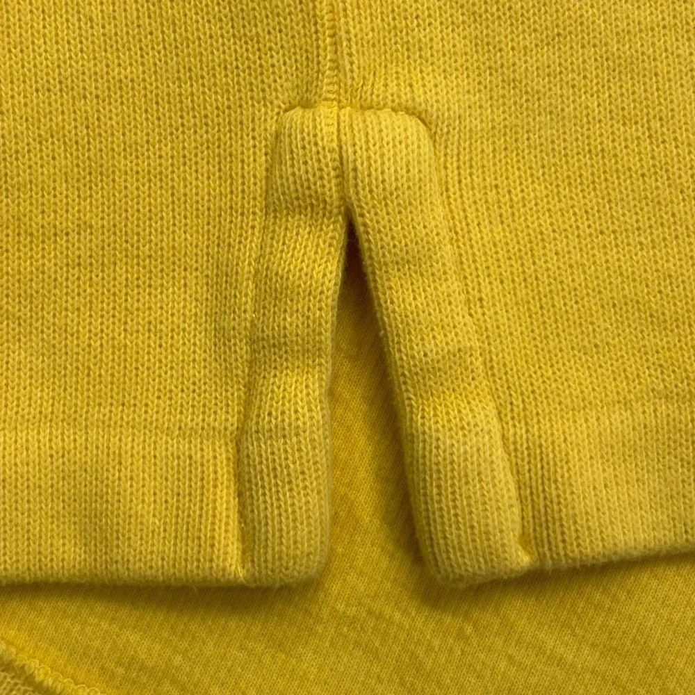 Polo Ralph Lauren Quarter Zip Pullover Mens L Yellow Cotton Mock Neck Pony